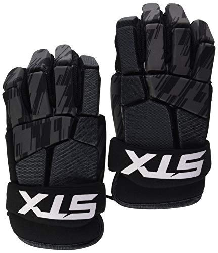 STX Lacrosse Stallion 75 Gloves, Black, Small, Pair
