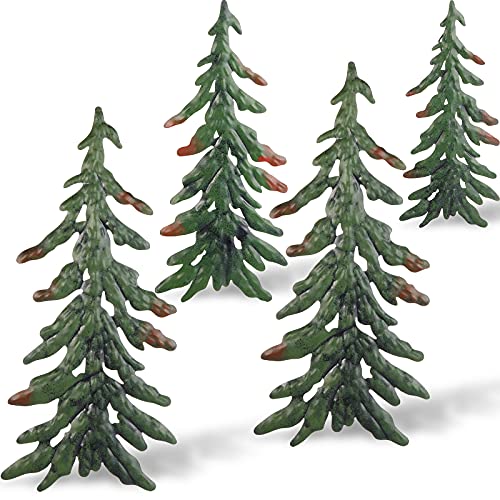 4 Pieces Christmas Pine Sculpture Metal Tree Christmas Metal Pine Tree Metal Wall Art Decor for Home Office Outdoor Wall Decor (Green)