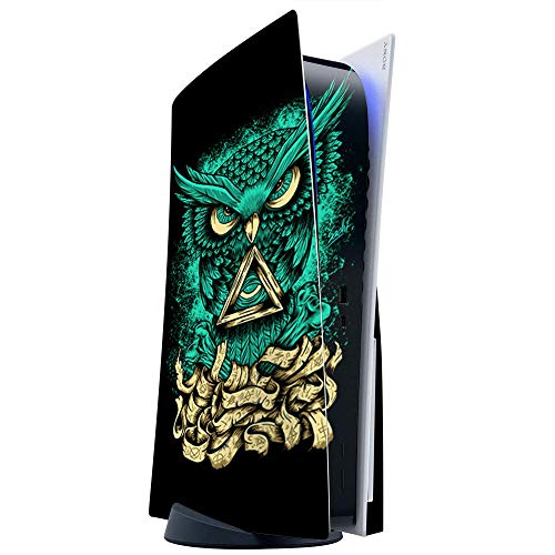 ITS A SKIN Skins Compatible with Sony Playstation 5 Console Disc Edition – Protective Decal Overlay stickers wrap cover – Awesome Owl Evil