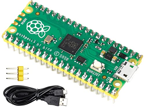 Pre-Soldered Header Raspberry Pi Pico MicrocontrollerDevelopment Board Based on Raspberry Pi RP2040 Chip,Dual-Core ARM Cortex M0+ Processor, Flexible Clock Running up to 133 MHz