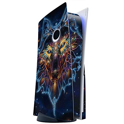 ITS A SKIN Skins Compatible with Sony Playstation 5 Console Disc Edition – Protective Decal Overlay stickers wrap cover – Wolf Dreamcatcher Color