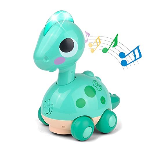Kidpal Baby Toys 6 to 12 Months, Dinosaur Baby Boy Toys for 6 Month Old Boy Toys 12-18 Months with Music/Light Crawling Toys, Touch & Go Toddler Tummy Time Toys for 1 2 Year Old Boy & Girl Gifts