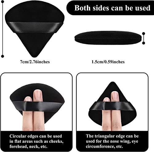 12 Pieces Triangle Powder Puff Face Cosmetic Makeup Puff for Loose Powder Soft Body Washable Reusable Foundation Sponge Mineral Powder Wet Dry Makeup Tool(Black,Small) | The Storepaperoomates Retail Market - Fast Affordable Shopping
