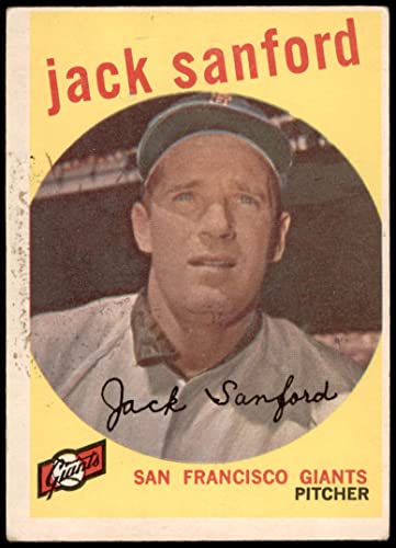 1959 Topps # 275 Jack Sanford San Francisco Giants (Baseball Card) VG Giants