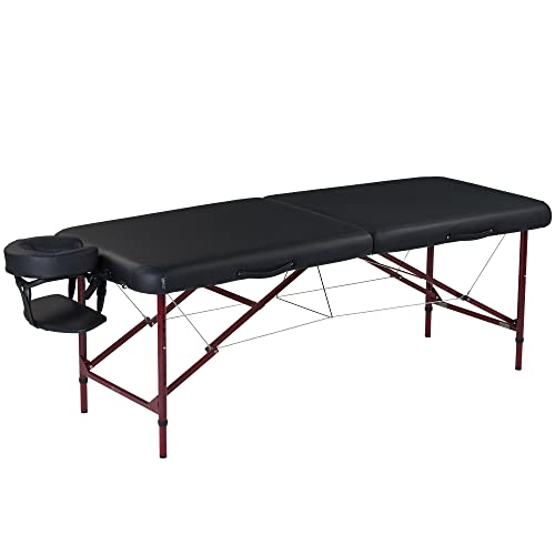 Master Massage Zephyr Lightweight Portable Massage Table Package, Black, 28×72 Inch (Pack of 1)