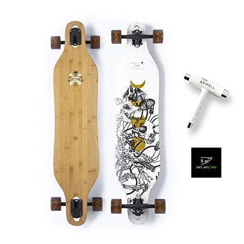 Arbor Axis 40 Bamboo Collection Skateboard Bundled with Swell Skate Tool + Crate White Shark Sticker