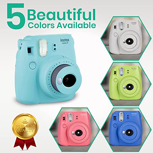 FujiFilm Instax Mini 9 Instant Camera + Fujifilm Instax Mini Film (20 Sheets) Bundle with Deals Number One Accessories Including Carrying Case, Color Filters, Kids Photo Album + More (Smokey White) | The Storepaperoomates Retail Market - Fast Affordable Shopping