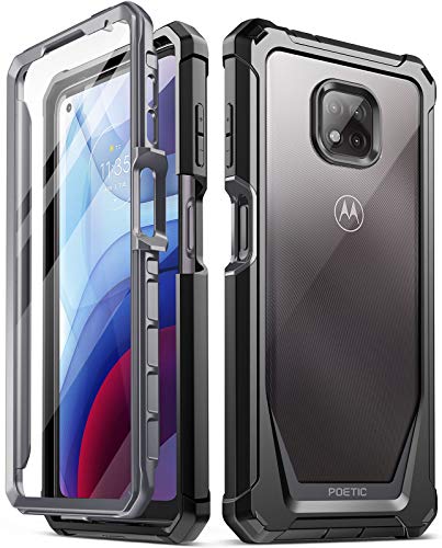Poetic Guardian Series Case Designed for Motorola Moto G Power (2021), Full-Body Hybrid Shockproof Bumper Cover with Built-in-Screen Protector, Black