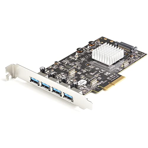 StarTech.com 4-Port USB PCIe Card – USB 3.2 Gen 2 (10Gbps) Type-A PCI Express Expansion Card with 2 Controllers – 4X USB-A – USB PCIe Add-On Adapter Card – Windows/Mac/Linux (PEXUSB314A2V2)