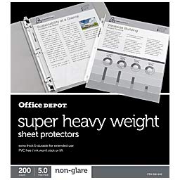 Office Depot® Brand Super Heavyweight Sheet Protectors, 8-1/2″ x 11″, Non-Glare, Box Of 200