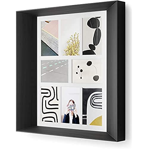 Umbra Lookout Angular Square Picture Frame for Desktop and Wall, Multi, Black
