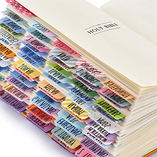 Bible Tabs Old and New Testament, Bible Tabs for Women/Men/Kids, 100 Pcs Bible Book/Index Tabs for Study Bible, Bible Chapter Tabs for Journaling Bible, Easy-to-Read, 66 Books, 8 Ref, 19 Blank Tabs