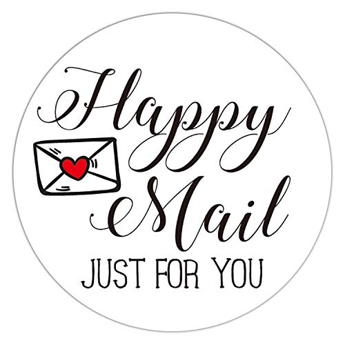 2 Inch Happy Mail for Supporting My Small Business Stickers, Happy Mail Stickers Label Business Stickers for Store Owners, Crafts, Organizing, Jar, and Canning Labels，50-Pack.
