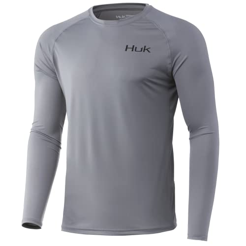 HUK Men’s Standard Pursuit Long Sleeve Sun Protecting Fishing Shirt, Huk’d Up-Sharkskin, Large