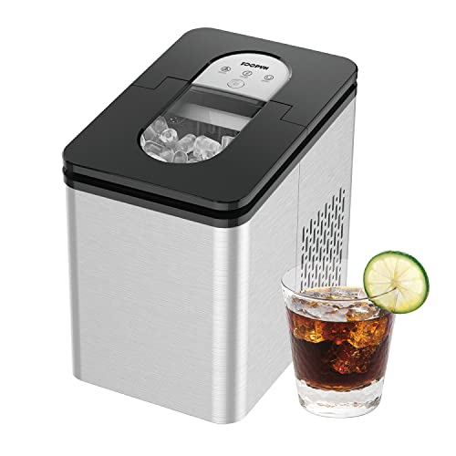 SOOPYK Ice Makers Countertop | Portable Ice Maker Cube | 27 lbs in 24 hrs | 9 Ice Cubes Per 5-8 Mins | Ice Maker Machine Self Cleaning Function | Ice Scoop and Basket,Stainless Steel | The Storepaperoomates Retail Market - Fast Affordable Shopping