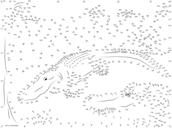 Alligator Dot-to-Dot / Connect the Dots Printable