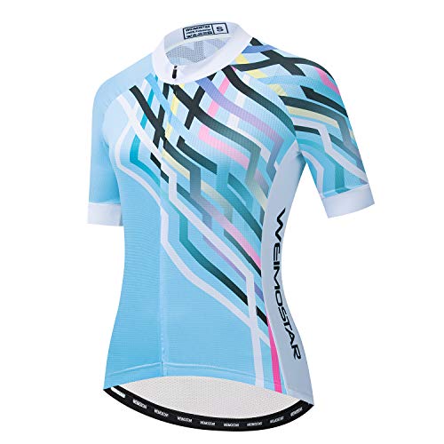 JPOJPO Women’s Cycling Bike Jersey Short Sleeve Clothing Bicycle Jacket Shirt 3 Rear Pockets Reflective Tops