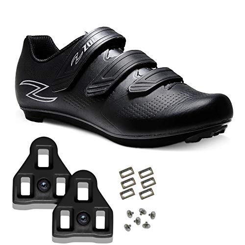 Zol Fondo Road Cycling Shoes with Look Delta Cleat Compatible with Peloton (10.5, Black)
