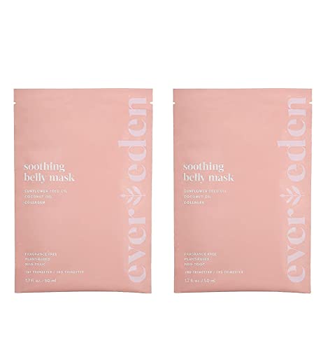 Evereden Soothing Belly Mask Multi-Size 2-pack Bundle | Includes 1st/2nd Trimester and 2/3 Trimester Size | Clean and Unscented Belly Mask for Pregnancy | Natural and Plant Based Pregnancy Skincare