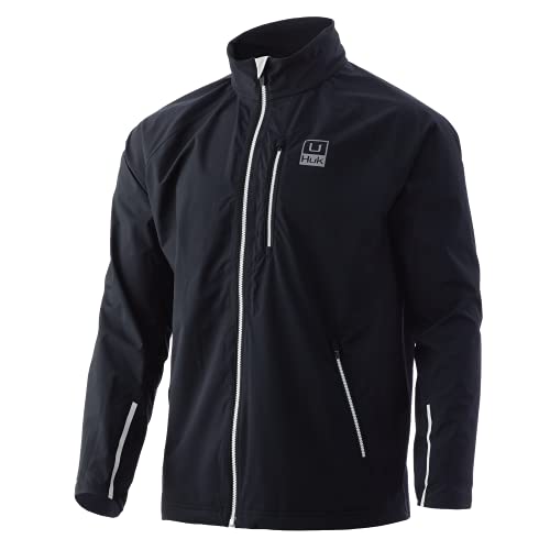 HUK Men’s Standard Pursuit Waterproof & Wind Resistant Zip Jacket, Black, X-Large