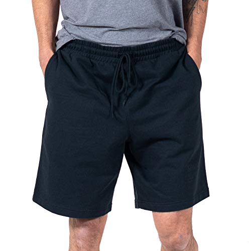Spalding Men’s Active Cotton French Terry Branded Short, Black, L