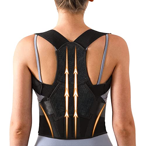 Back Posture Corrector for Women & Men with Back Support,Adjustable Upper and Middle Back Brace for Posture Improves,Breathable Back Straightener and Pain Relief (Small/Medium)