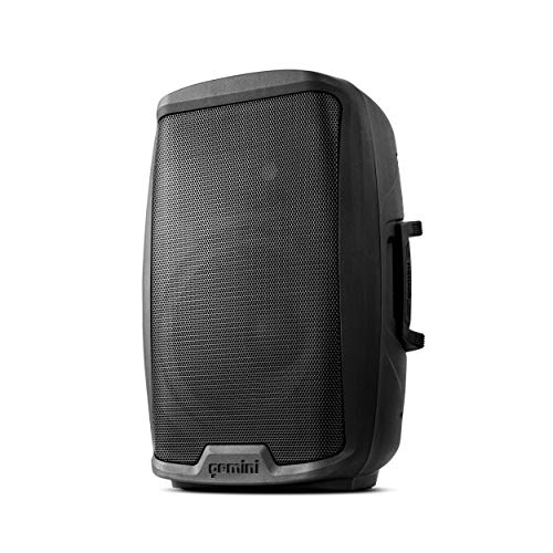 Gemini Sound AS-2115BT Active 15 Inch Woofer 2000 Watt DJ Monitor Powered Amplified PA Speakers System with Bluetooth, Wireless Stereo Pairing, Onboard 2 Channel Mixer Handles and Portable Fly Points