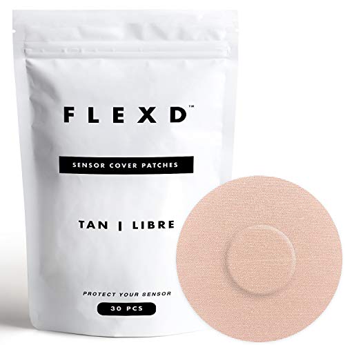 Flexd – Freestyle Adhesive Patches (30 Pcs) – Libre Adhesive Patch Covers Without Adhesive in The Center – Tan