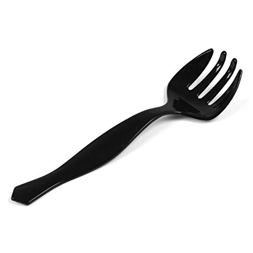 KAO Plastic Disposable Serving Party 10″ Black Serving Forks Pack of 12