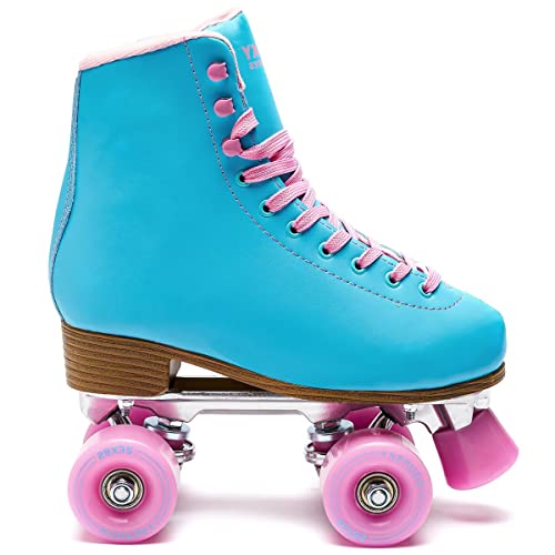 GOUPSKY Roller Skate Shoes for Women High-Top 4 Wheels Youth Quad Skates for Outdoor & Indoor Blue 8 | The Storepaperoomates Retail Market - Fast Affordable Shopping