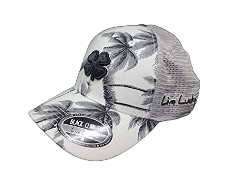 Black Clover Island Luck Hat – Trop 9 – Black / White / Grey Mesh – Adjustable
