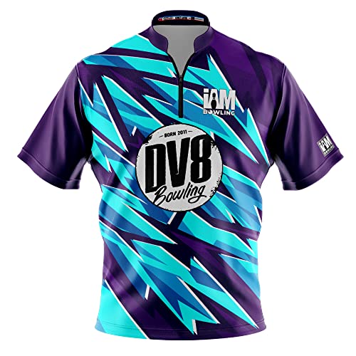Logo Infusion Dye-Sublimated Bowling Jersey (Sash Collar) – I AM Bowling Fun Design 2003-DV8 – DV8 (Men’s L) Multicolored