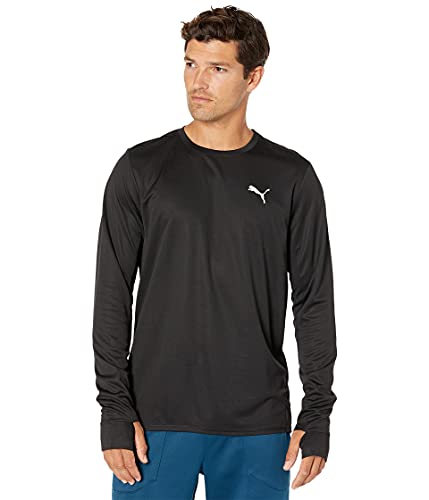 PUMA mens Run Favorite Long Sleeve Tee T Shirt, Black, XX-Large US