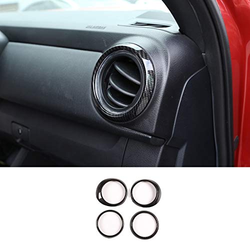 LLKUANG Dashboard Central Control Air Outlet Ring For Toyota Tacoma 2016-2020 (Carbon Fiber Style)