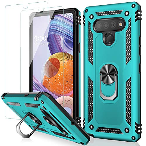 MERRO Compatible with LG Stylo 6 Case with Screen Protector,Military Grade Heavy Duty Shockproof Cover Pass 16ft Drop Test with Magnetic Kickstand Protective Phone Case for LG Stylo 6 Turquoise