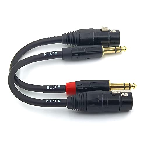 WJSTN -023 6in 1/4 TRS to XLR Female Adapter, 6.35 to XLR Female, XLR to 1/4 Adapter 1/4 Audio Cable 2pack