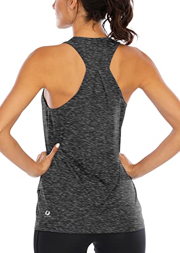 ICTIVE Workout Tank Tops for Women Loose fit Yoga Tops for Women Running Tank Tops Racerback Tank Tops Muscle Tank for Women Workout Tops for Women Athletic Gym Summer Tops Dark Gray L
