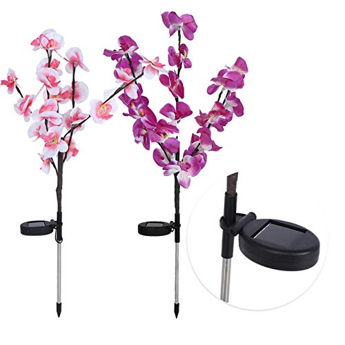 Fockety Solar Pathway Light, Artificial Orchid Tree Garden Light, Beautiful LED 2Pcs/Set for Home Outdoor