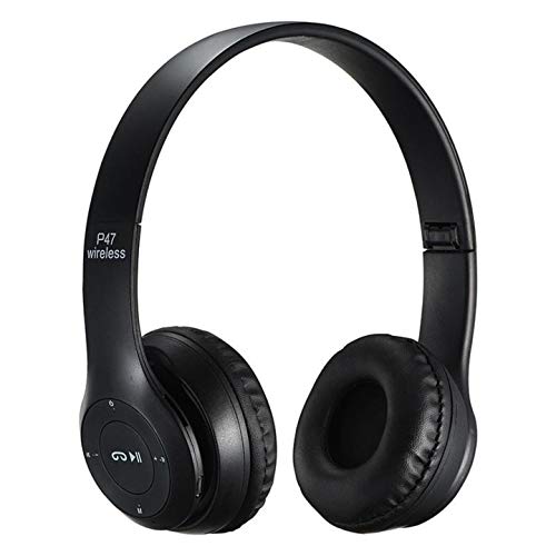 NCR P47 5.0+ EDR Wireless Rechargeable Bluetooth Over-Ear Headphones, Foldable Headset with Mic (Black)