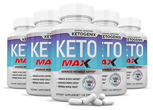 Ketogenix Max 1200mg Keto Pills Ketogenic Supplement Includes goBHB Exogenous Ketones Apple Cider Vinegar Macadamia Nut Oil and Green Tea Advanced Ketosis Support for Men Women 300 Capsules 5 Bottles