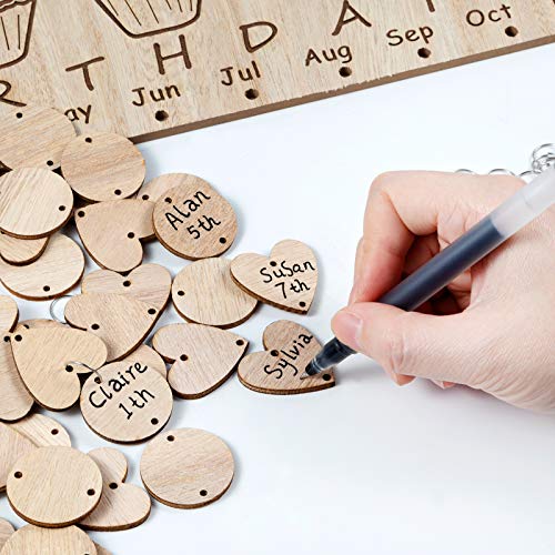 Family Wall Hanging Birthday Calendar Board with 50 Wooden Circle Heart Tags, Wooden Birthday Reminder Tracker Plaque Sign by Month, Family Wall Home Decor,Birthday Gift For Mom, Grandma, Grandparents | The Storepaperoomates Retail Market - Fast Affordable Shopping