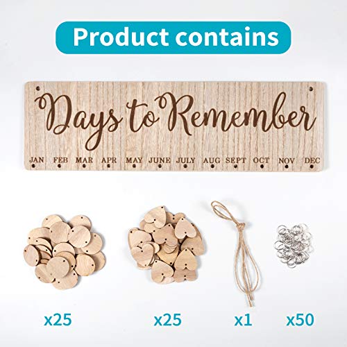 Family Wall Hanging Birthday Calendar Board with 50 Wooden Circle Heart Tags, Wooden Birthday Reminder Tracker Plaque Sign by Month, Family Wall Home Decor,Birthday Gift For Mom, Grandma, Grandparents | The Storepaperoomates Retail Market - Fast Affordable Shopping