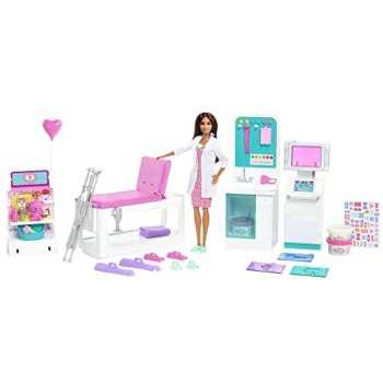 Barbie Fast Cast Clinic Playset, Brunette Barbie Doctor Doll (12-in), 30+ Play Pieces, 4 Play Areas, Cast & Bandage Making, Medical & X-ray Stations, Exam Table, Gift Shop & More [Amazon Exclusive] | The Storepaperoomates Retail Market - Fast Affordable Shopping