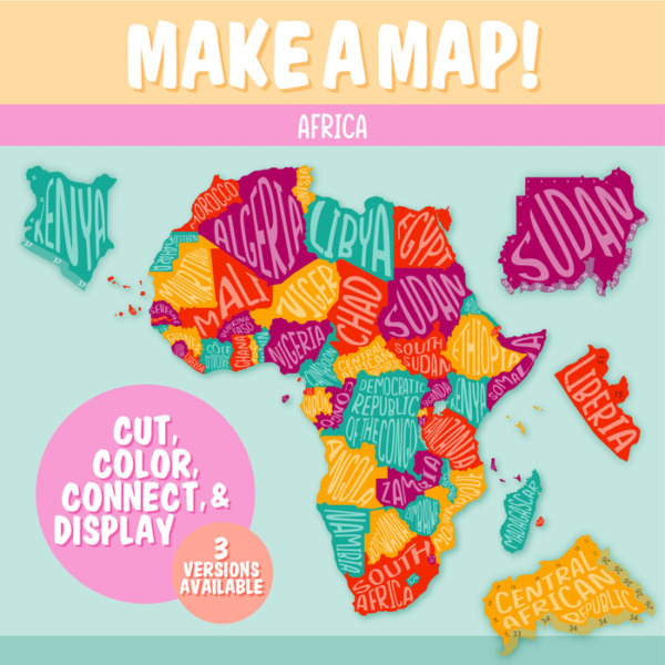 Africa Geography Activity | Make a Map! Interactive Bulletin Board Project