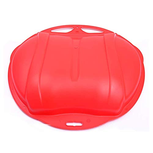 Pinkpaopao Kids and Adult Snow Sled Downhill Outdoor Snow Saucer Sled Plastic Toboggan Round Sand Slider Ski Pad Board Sand Sled for Winter Beach(Red,Free Size)