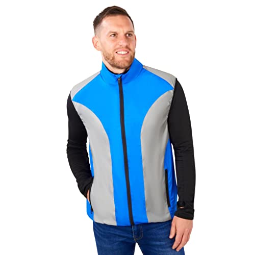 BTR High Visibility Reflective Running and Cycling Gilet and Vest. Royal Blue. Small 38-40 Inches