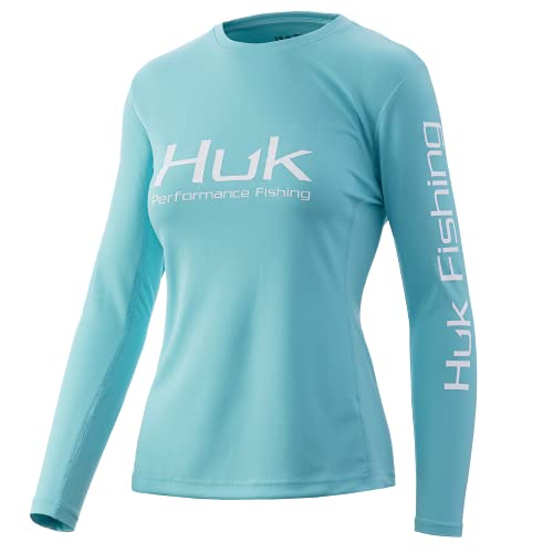 HUK Women’s Standard Icon X Long Sleeve Fishing Shirt with Sun Protection, Blue Radiance, Medium