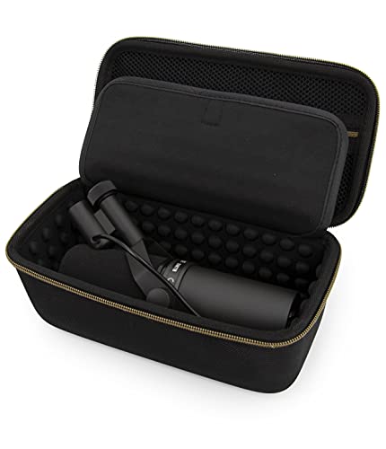 CASEMATIX Studio Case Compatible with Rode PodMic, Shure SM7B Microphone and Other Large Podcast Mics with XLR Recording Accessories – Includes Podcasting Mic Bag Only