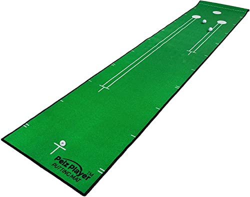 Pelz Player Golf Putting Mat | Includes Tour Proven Training Drills & Tips | Realistic Putting Surface by Dave Pelz Improves Your Putting Game | Measures 26″ x 126″