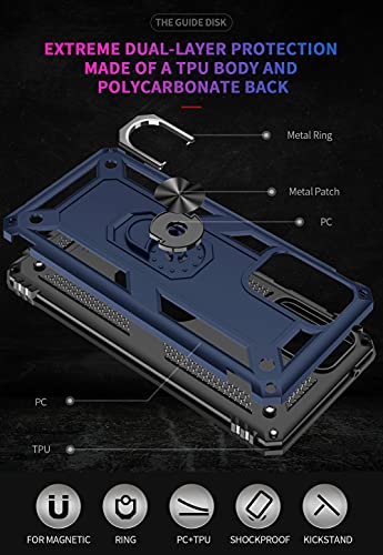 Samsung A52 Case, Galaxy A52 Case with HD Screen Protector, Androgate Military-Grade Ring Holder Kickstand Car Mount 15ft Drop Tested Shockproof Cover Phone Case for Samsung Galaxy A52, Blue | The Storepaperoomates Retail Market - Fast Affordable Shopping